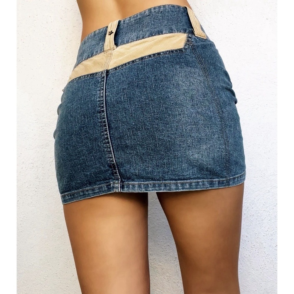 Y2K Dutchess Jeans Denim Micro Mini Skirt Studded Low Rise Sexy Club Size 5 - Picture 10 of 10